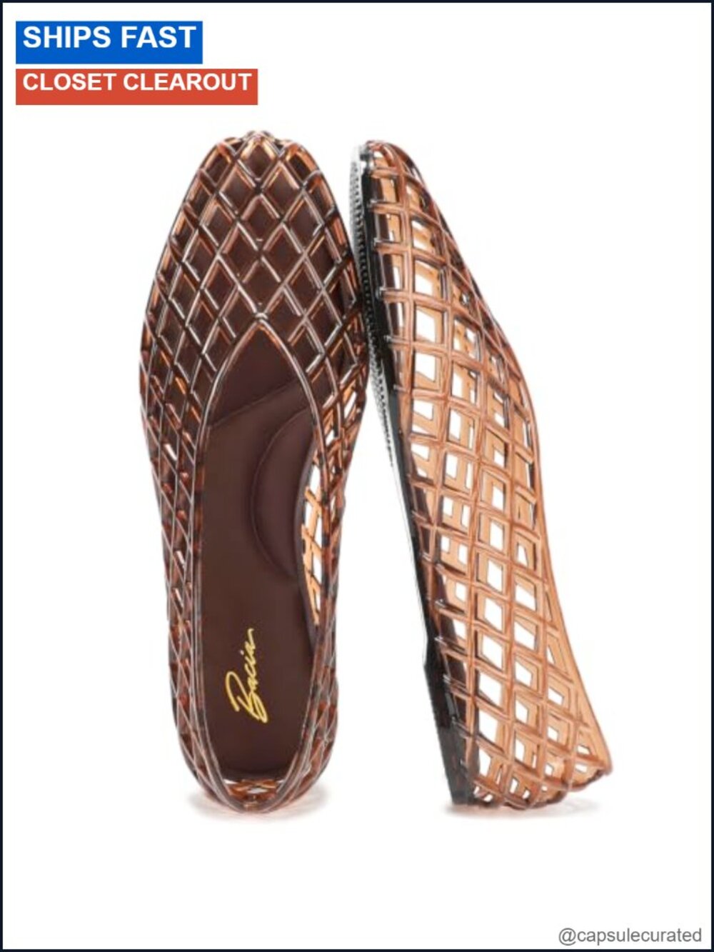 Retro Woven Jelly Ballet Flats Slip-On Comfort Shoes